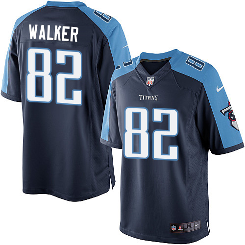 Men's Limited Delanie Walker Nike Jersey Navy Blue Alternate - #82 NFL Tennessee Titans